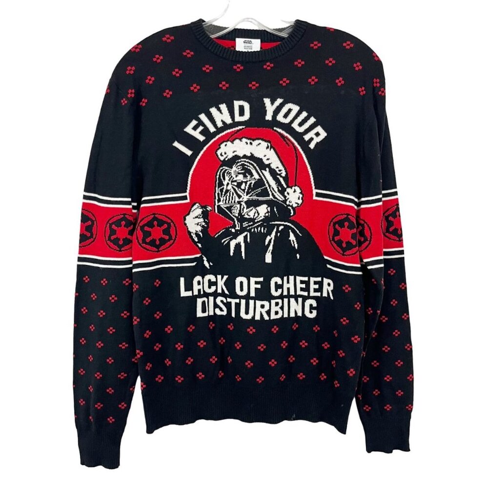 Star Wars Darth Vader Lack of Cheer Disturbing Fair Isle Christmas Sweater SMALL